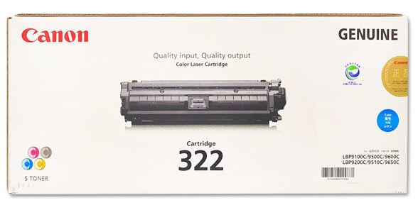 캐논 CRG-322C 파랑 정품토너
순정품스티커 미부착 20%차감