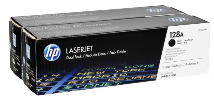 HP CE320AD 128A
검정 정품토너 듀얼팩