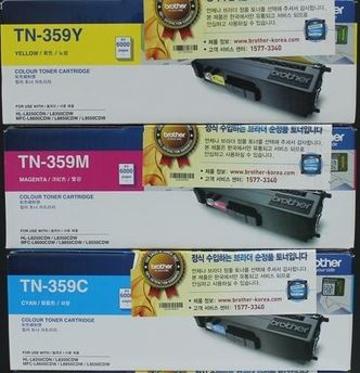브라더 TN-359C 파랑
브라더 TN-359M 빨강
브라더 TN-359Y 노랑